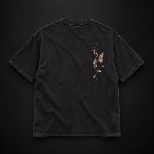 ORVAE Mystic Bloom oversized faded black tee back view